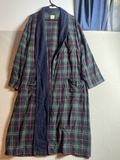 VTG Polo Ralph Lauren Green Plaid 100 Cotton Bath Robe Underwear L/XL