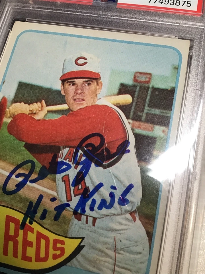 1965 Topps Pete Rose #207 Authentic PSA Auto 10 Inscription Hit King Autograph - Image 3 of 4