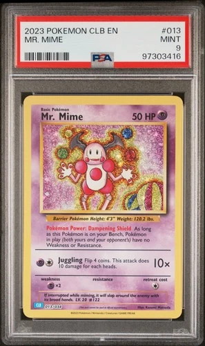 2023 POKEMON BLASTOISE & SUICUNE EX DECK #013 MR. MIME PSA 9