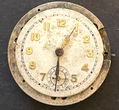 Vintage Seeland Men's Watch Movement Parts/Repair Good Balance 7j Swiss