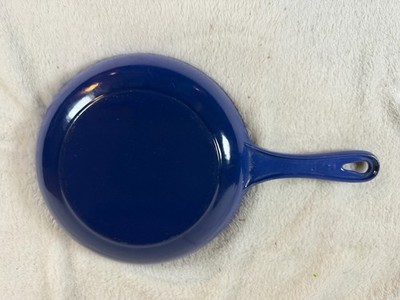 Vintage Le Creuset #22 Blue Enameled Cast Iron Multifunction Pan