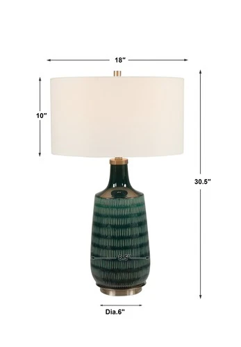 Uttermost 28376-1 Scouts 31" Tall Ceramic Table Lamp - Green - Picture 5 of 6