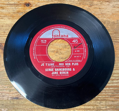 Jane Birkin Je T'Aime Moi Non Plus 45 Vinyl Record Serge Gainsbourg Canada