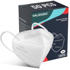 50 Packs KN95 Face Mask 5-Ply Filter Safety Mask (50PCS-White Color)