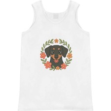 'Dachshund Floral Wreath' Adult Vest / Tank Top AV058326