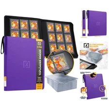 Organize Your Collection: 252-Card Faux Leather Toploader Binder Included