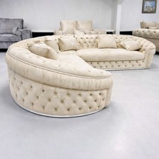 Anton Chesterfield 2C2 Corner Sofa 240x240cm – Modern Fabric Couch, No Footstool