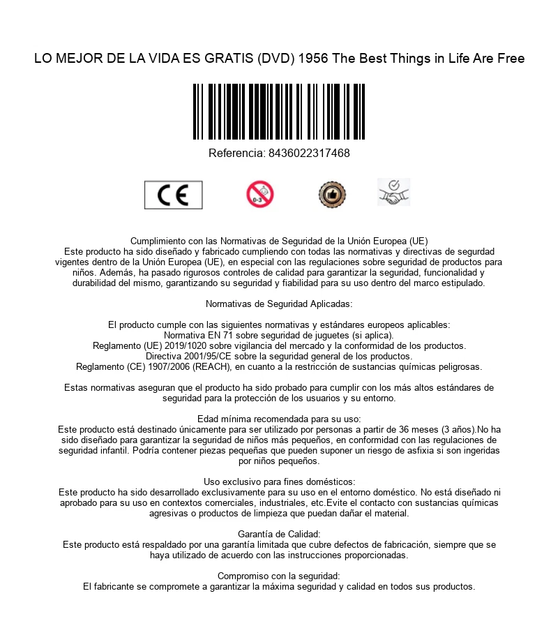 LO MEJOR DE LA VIDA ES GRATIS (DVD) 1956 The Best Things in Life Are Free - Image 3 of 3