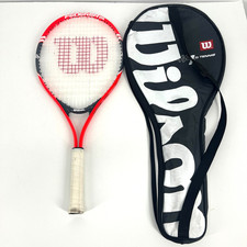 Wilson Federer Tennis Racquet with Carry Case Red Black Lightweight Pre-Strung
