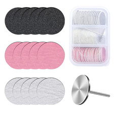 60 Pcs Replacement Sandpaper Discs with 25Mm Metal Nail Drill Bit, 80 Coarse 120