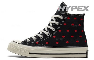 Converse Chuck 70 Embroidered Lips High 'Love Me - Black' Men A01600C New Size