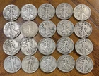 (20) Walking Liberty Half Dollar Various Years 90% silver Lot of 20 ($10 FV)