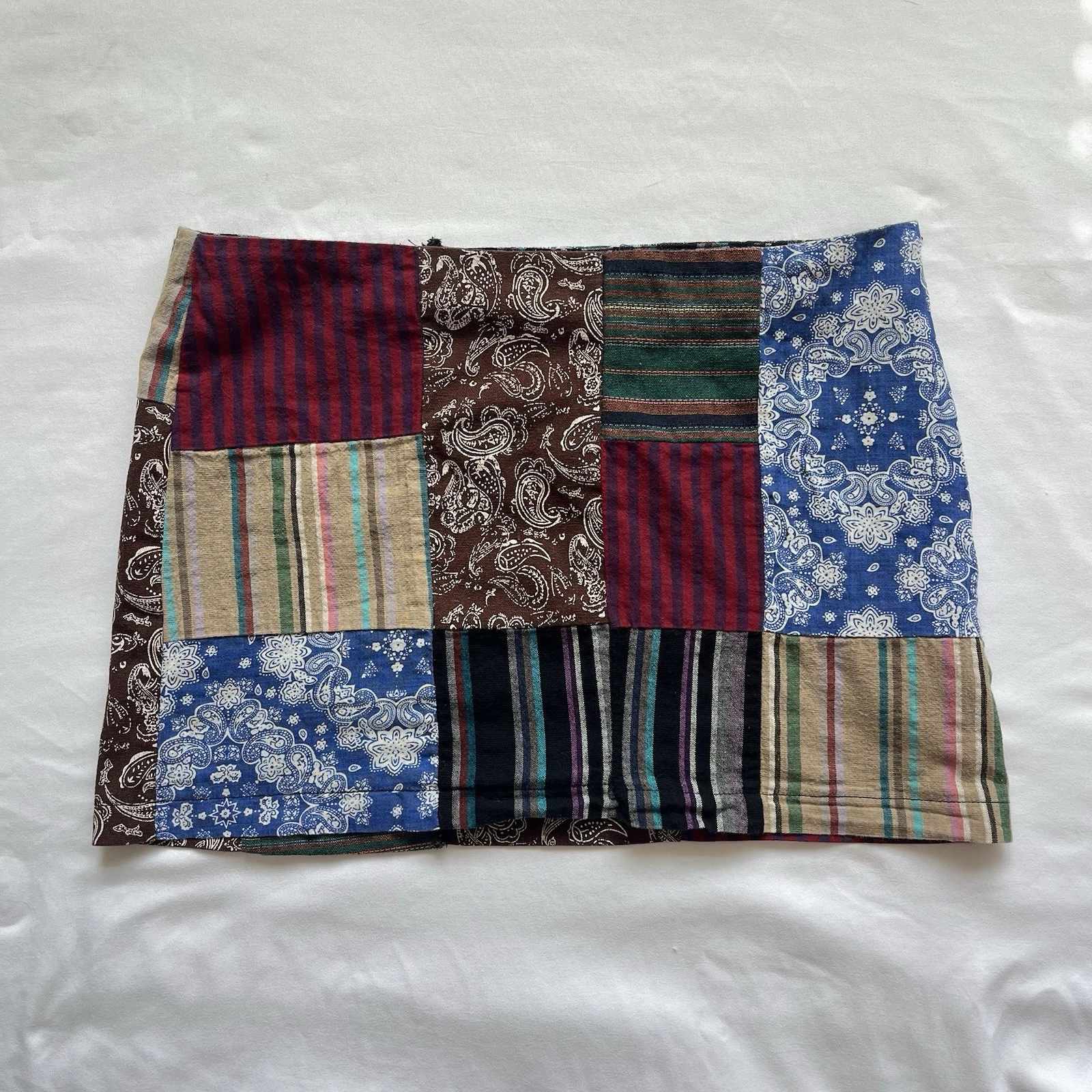 The Ragged Priest Patchwork Micro Mini Skirt Size 6 Low Rise