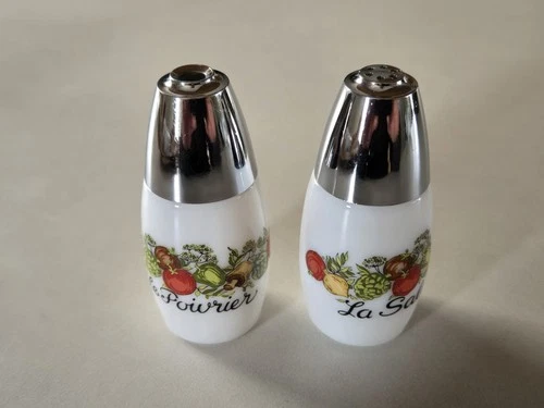 Spice of Life Salt & Pepper Shakers Corning Ware Gemco Vintage 1970s