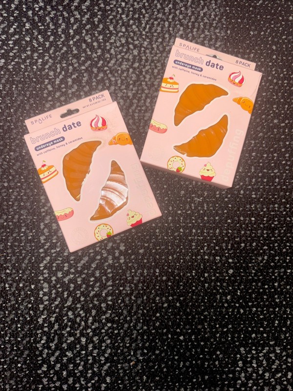 SpaLife Brunch Date Under Eye Mask 8 Pk Croissant DePuffing Gel Patches