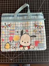 Pochacco Lesson Bag Tote Mint Gingham Check Pattern Sanrio Kawaii
