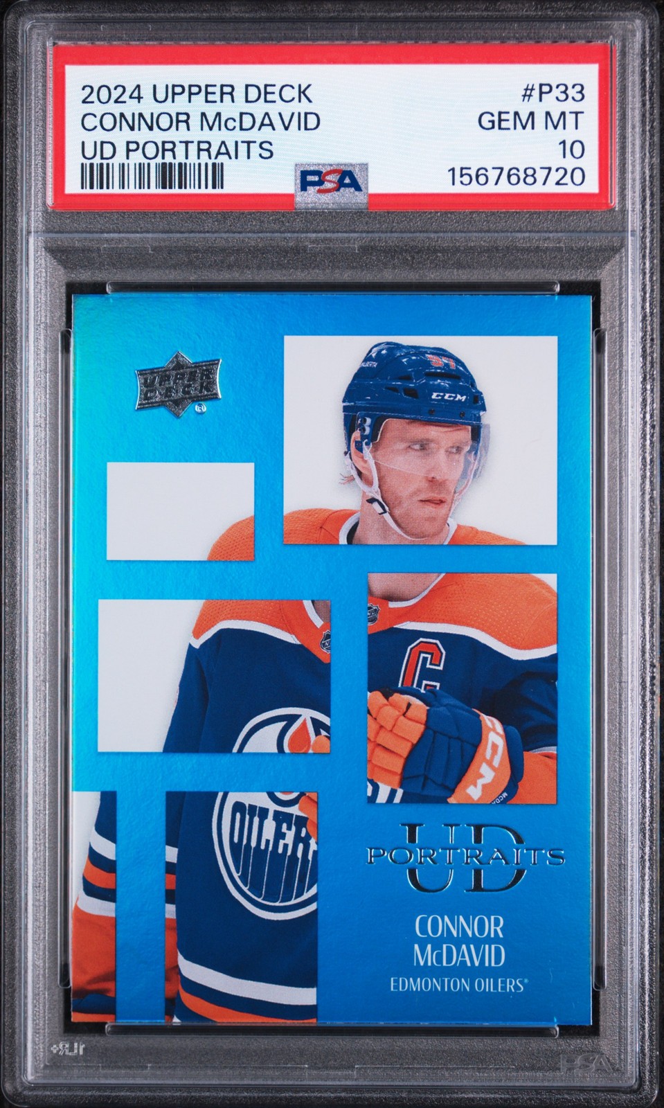 2024 UD UD PORTRAITS #P33 CONNOR MCDAVID PSA 10 view 1