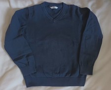 M&S Navy Blue V Neck School Uniform Jumper Size 9-10