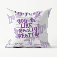 Purple Inspirational Bow Throw Pillow Covers 18X18, Coquette Check Pillowcase, C