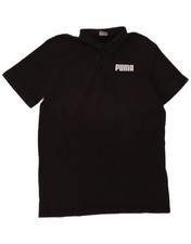PUMA Mens Graphic Polo Shirt Large Black Cotton CP03