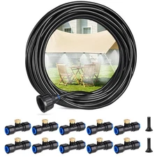 Misters for Outside Patio,32.8FT (10M) Misting Hose, 10 Brass Mist