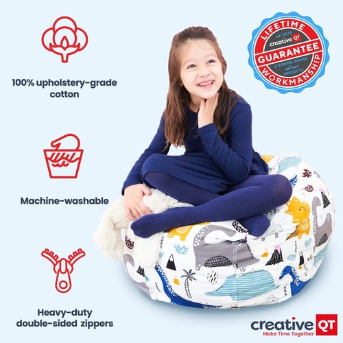 Stuff ’n Sit XL 38’’ Bean Bag Storage for Stuffed Toys, Blue/White Stripe - 第 4/8 張圖片