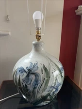 HUGE COLIN KELLAM Studio Pottery Extra Lge Rare Stoneware IRIS Table Lamp Devon