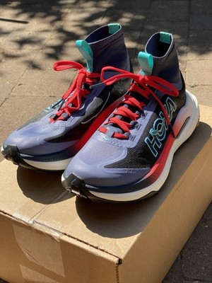 NEW Hoka Tecton X3 Trail Running Shoes - Women s 7.5 - Blue/Red - Carbon Plate 