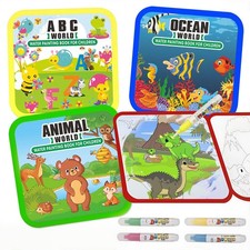 Water Painting Books for Toddlers, 4 Pack Reusable Magic Water Coloring Book...