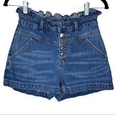Wild Fable Button Fly Paper Bag Denim Jean Shorts Size 4