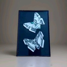 Money Origami 2 Butterfly Framed Handmade With Real Dollar Bills Cash Art Gift