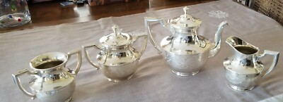 Antique Silver Plate Tea Set / Service By Wallace Bros Silver Co