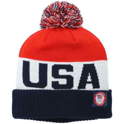 Team USA Nike Performance Cuffed Knit Beanie Hat Cap Pom  display picture 1