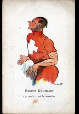 SPORT BICYCLE / cartoon Ernest Kauffmann Switzerland / WORLD CHAMPION in 1925