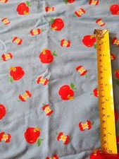 44x50" mid weight vintage blue fabric with apple apple worn fabric material