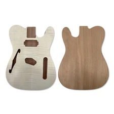 Electric Guitar Body Semi Hollow Mahogany Wood Flame Maple Veneer Bolt On Heel