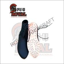 Medieval leather boots Renaissance lace-up boots Historical leather footwear