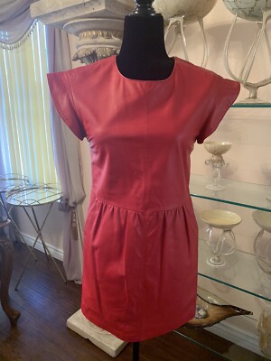 Rachel Zoe Red Leather Dress New With Tags Size 0 | eBay