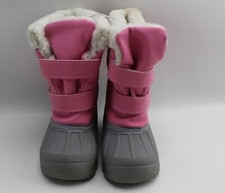 Koala Kids Girls Pink Gray Winter Snow Boots Fleece Lined - Size 7