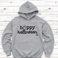 Happy Halloween, Ghost, Gray Unisex Hoodie