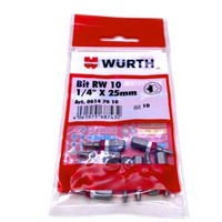 WüRth 10X Rw® 10 Bit 1/4 Zoll X 25Mm Bits Rw® 10 Antrieb Assy Schrauben 06147010