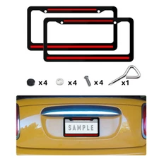 2X Thin Red Line Car License Plate Frame Tag Cover For Chevrolet Accessories