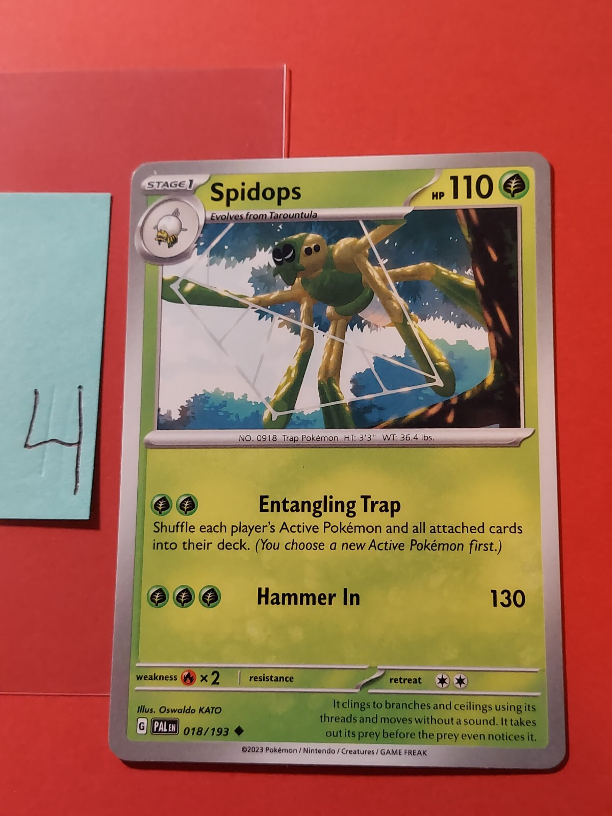 2023 Pokemon Scarlet and Violet Paldea Evolved #18 Spidops, UC, NF, cd4
