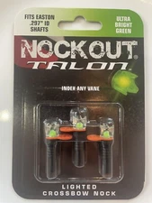 NockOut Lighted Nocks Crossbow .297" ID Talon Green 3 Pack