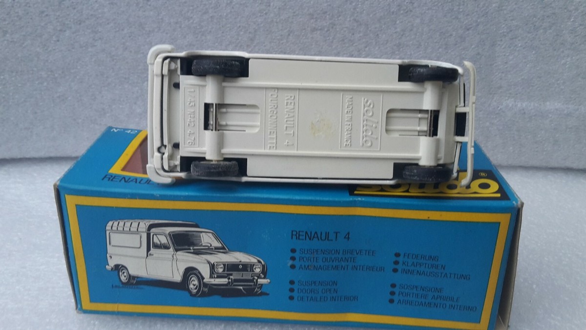 SOLIDO FRANCE 42 RENAULT 4 F6 BLEU PUB SOLIDO COMME NEUF + BOITE D ORIGINE