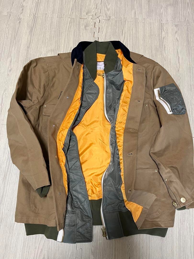sacai × Carhartt Canvas MA-1 Michigan 1 Carhartt WIP x Sacai Canvas MA-1 Michigan Beige M size | eBay