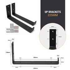Shelf Brackets Heavy Duty Scaffold Industrial Matt Black Steel with fittings