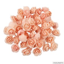 25/50 Schaumrosen Lachs RosenKöpfe Foamrosen Kunstrose Hochzeit Pfirsich Ø 3cm