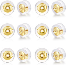 Earring Backs,18K Gold Silicone Earring Backs Replacements for Studs/Droopy Ears