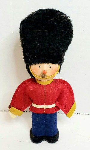 Vintage Queens Guard Felt Doll Made in Great Britain 1960’s 5" Little Mustache